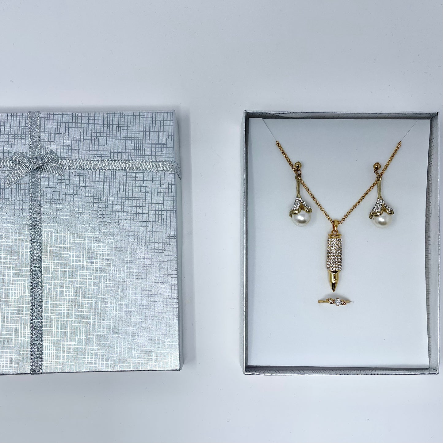 Paper Necklace Set Box - Silver