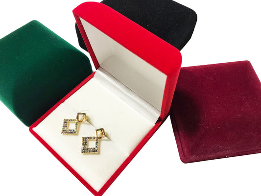 12 pcs - JUMBO Double Ring / Earring Box ($1.99 per piece)