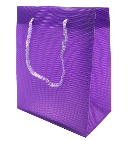 12 Assorted Colours granulated plastic gift bags - Small ($0.83/each)
