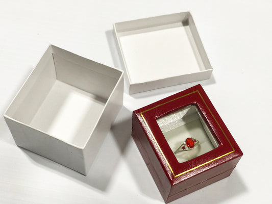 Lot of 40 Pcs - Transparent Leatherette Ring Box