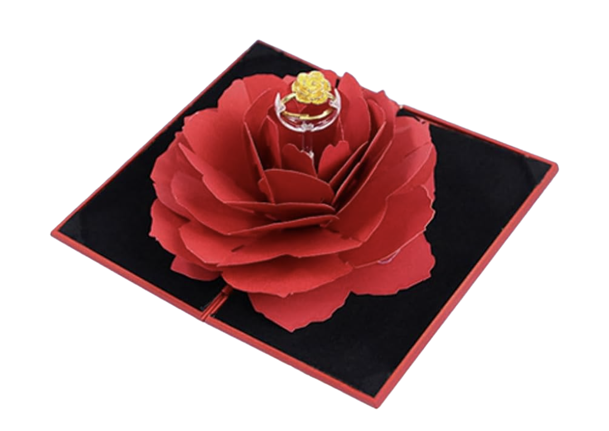 Fold Out Flower Ring Jewellery Box