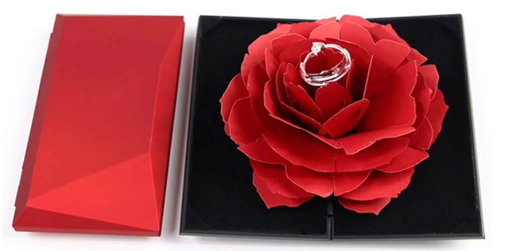 Fold Out Flower Ring Jewellery Box