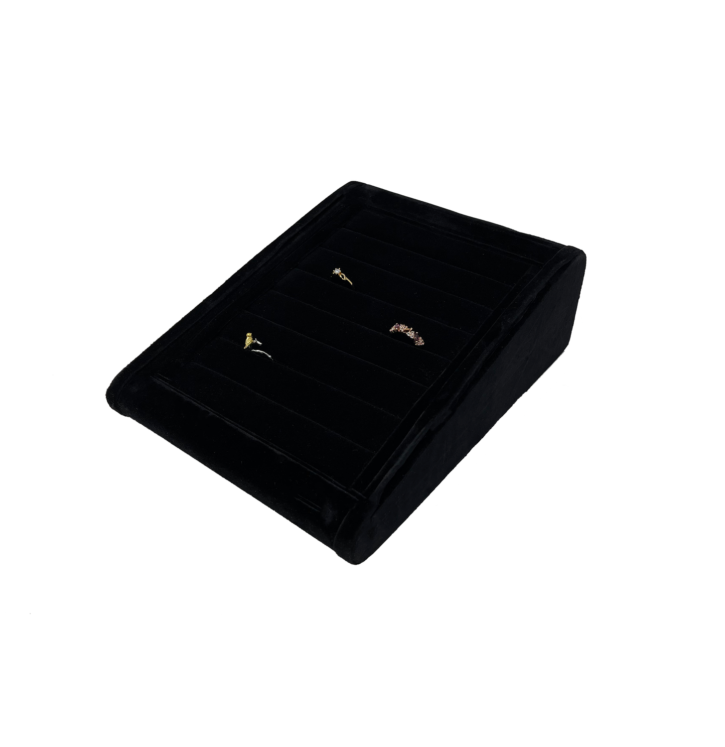 7 Compartment Velvet Padded Ring Stand - 2 Way Display - $14.50/each