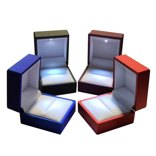 LED Lighted Ring Box - White Interior