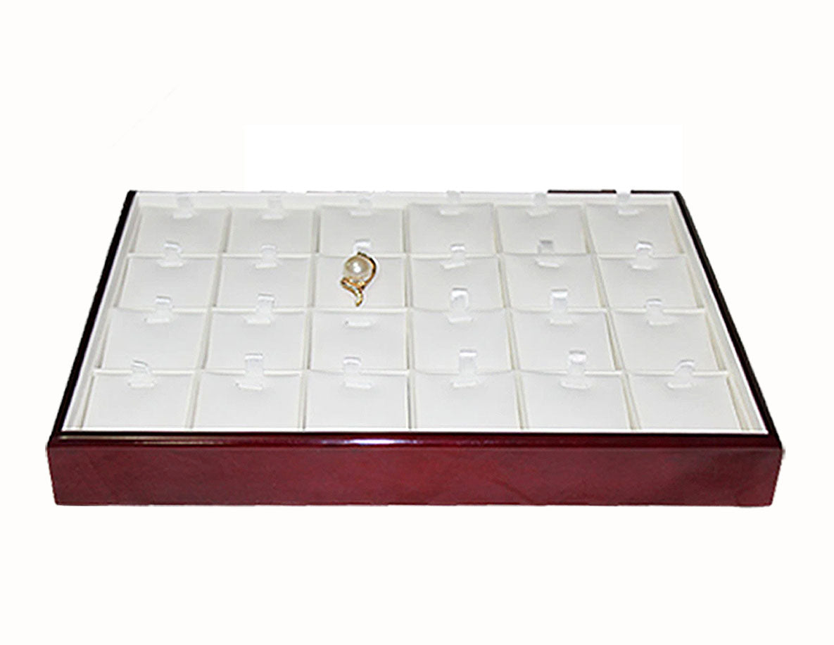 Large 24 Pendants Rosewood Tray (Plain Border)