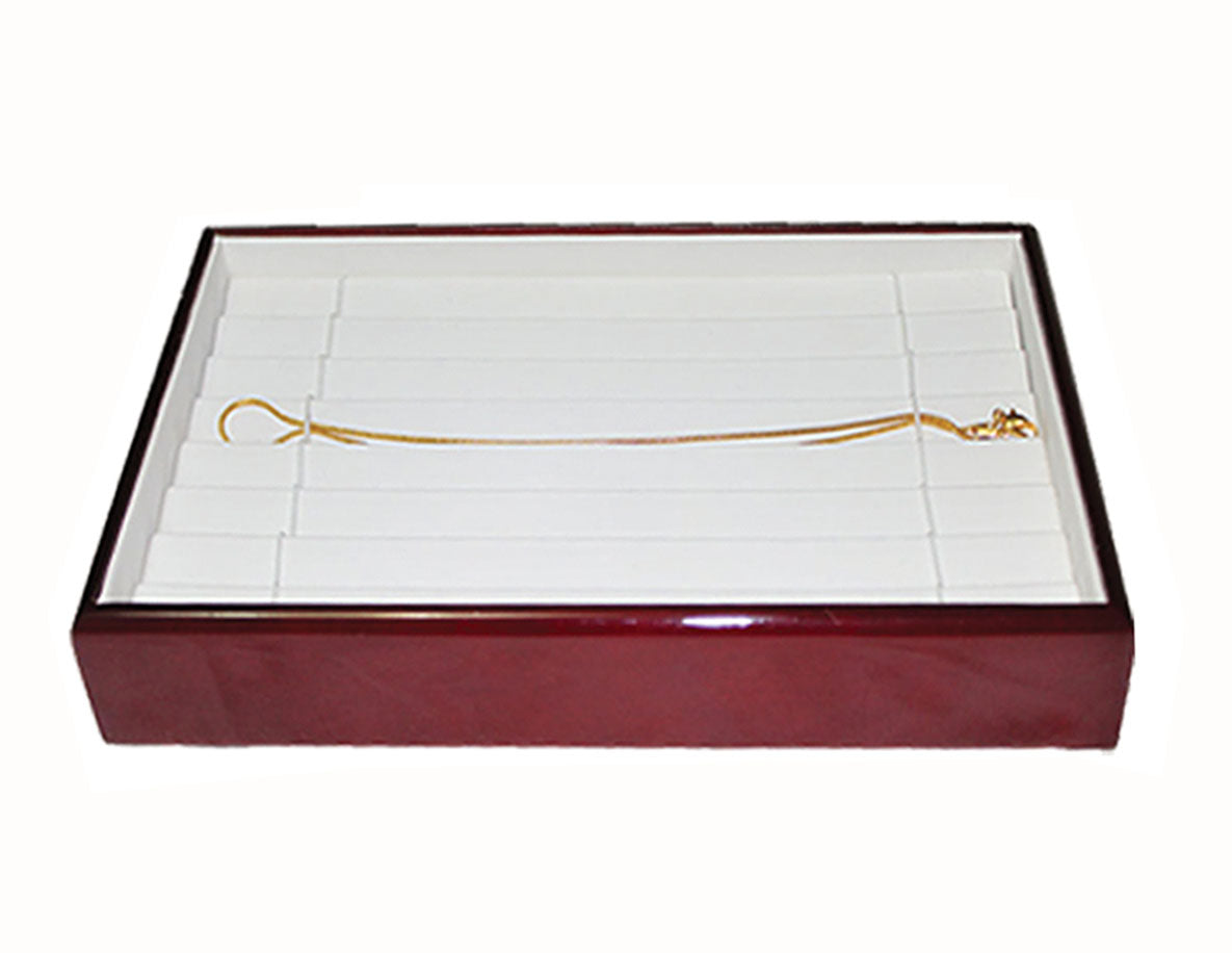 10 Chains/Bracelet Rosewood Tray (Plain Border)