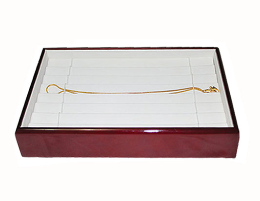 10 Chains/Bracelet Rosewood Tray (Plain Border)