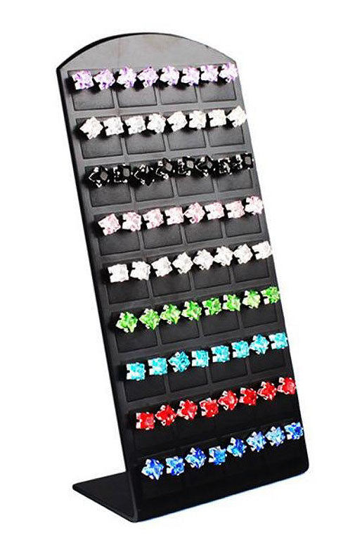 72 Holes t Black Plastic Earring Stand - $3.99/each