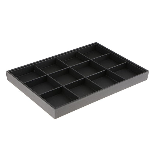 Black Leatherette 12 Slot Jewellery Organizer Tray - $9.99/each