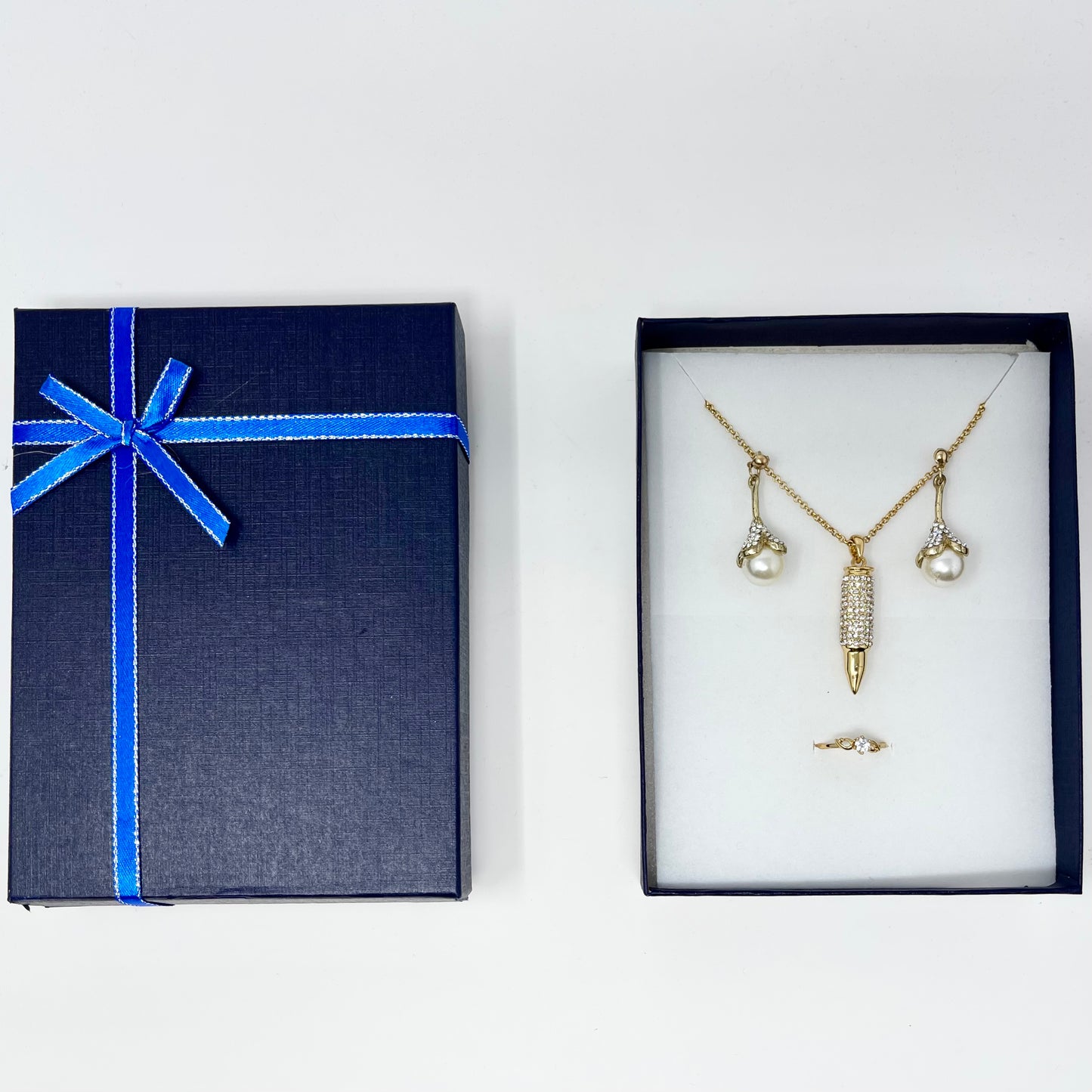 Paper Necklace Set Box - Blue