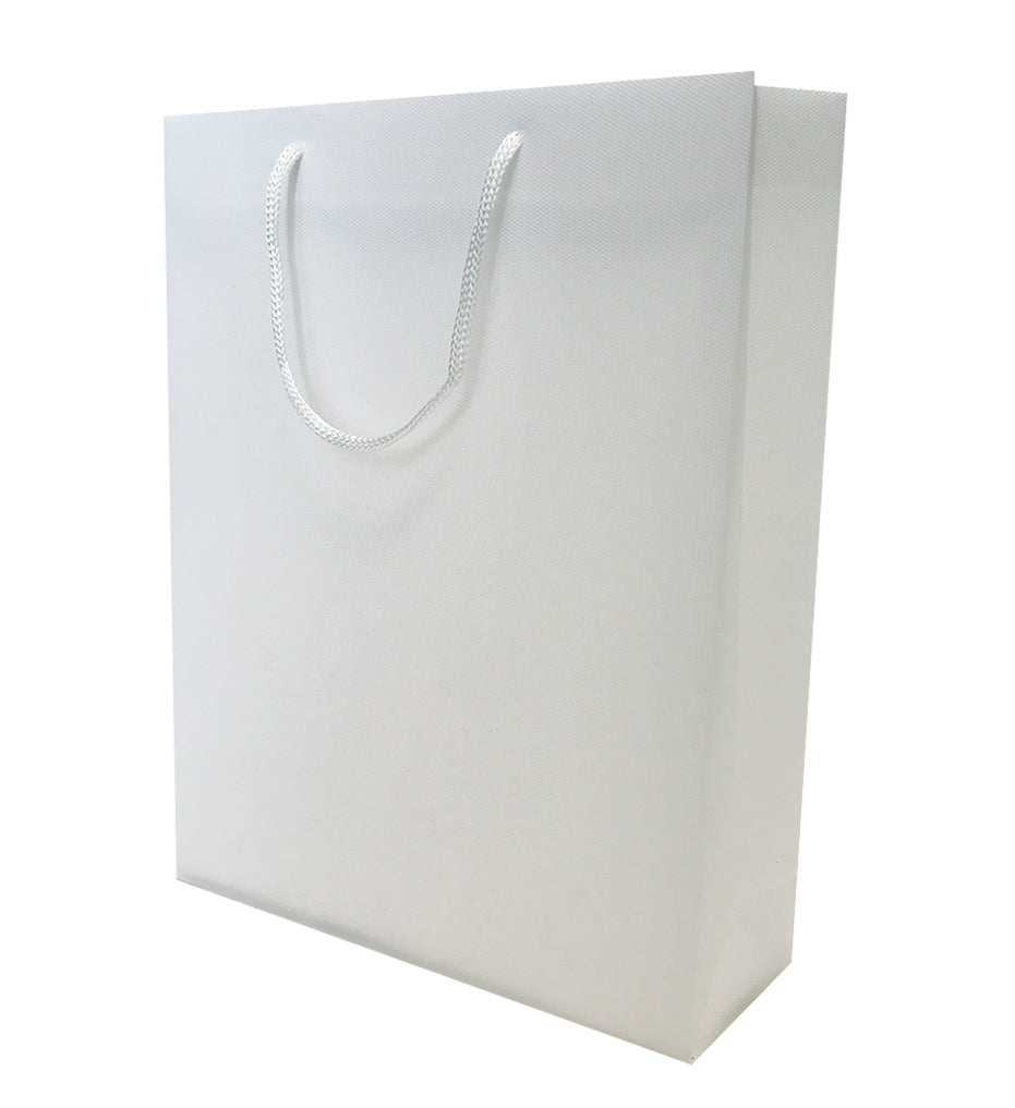 12 Assorted Colours granulated plastic gift bags - Large ($0.66/each)